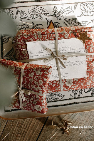 L’art d’offrir et emballage cadeau par coton en herbe