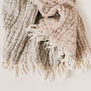 Plaid & Couverture décoration coton en herbe