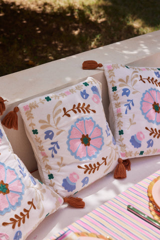 coussins décoration coton en herbe