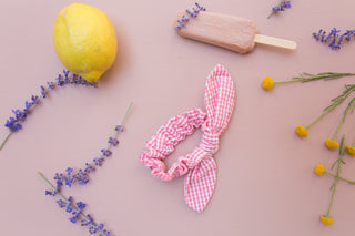 Chouchou Chloe vichy rose pour enfants Louise misha coton en herbe