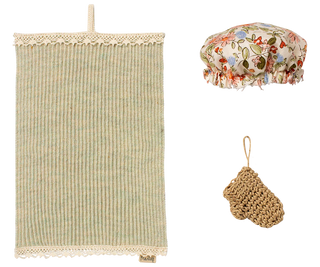 Set de bain avec serviette charlotte et gant de toilette