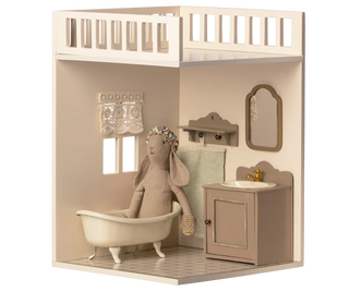 Annexe salle de bain maison miniature maileg coton en herbe jouets enfants