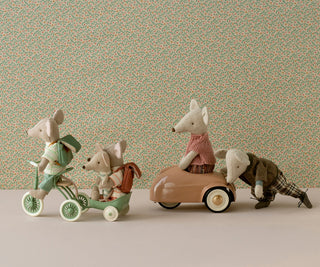 Chariot tricycle Souris menthe maileg coton en herbe accessoire