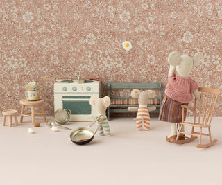 Rocking-chair souris rose poudré