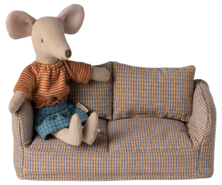 Sofa canapé souris maileg coton en herbe miniatures