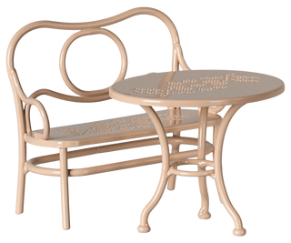 Table à café et banc Souris Grande Rose pâle