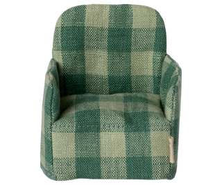 fauteuil souris, vert vichy