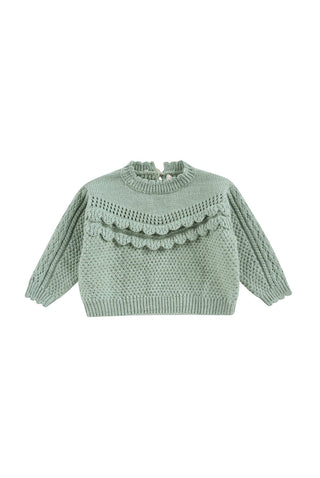 Pull Ionnisa vert maille louise misha coton en herbe