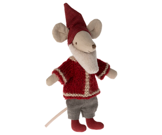 Père Noël Souris maileg coton en herbe noel pour enfants