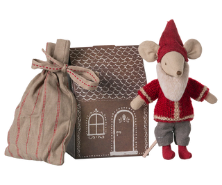 Père Noël Souris maileg coton en herbe