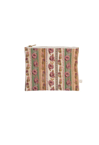 Petite pochette flores olive