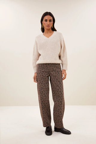 Lew cheetah chocolate pants chocolate brown
