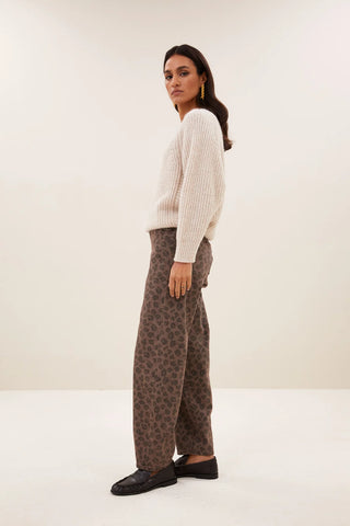 Lew cheetah chocolate pants chocolate brown
