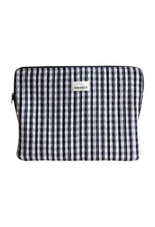 Pochette ordinateur vichy Noir Gabriel Paris Coton en Herbe