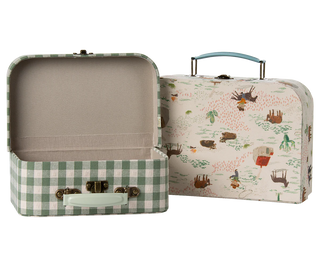 Lot de valises 2 pièces jouets maileg coton en herbe poney ranch