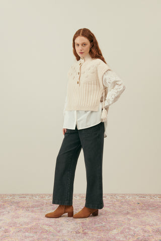 Poncho Song creme pour femme Louise Misha coton en herbe
