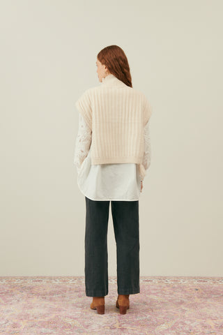 Poncho Song creme pour femme Louise Misha coton en herbe