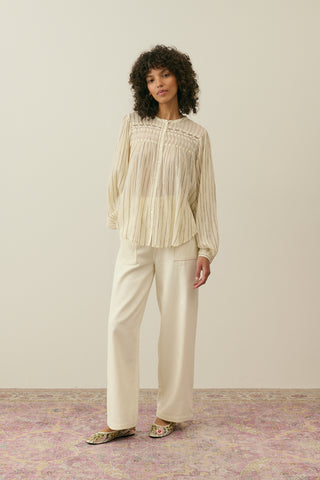 Blouse Jally ecru femme louise misha coton en herbe