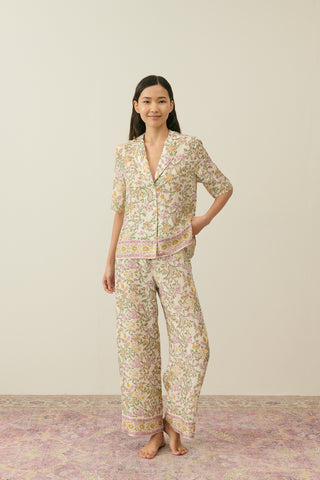 Haut de pyjama en soie Louisiana louise misha coton en herbe