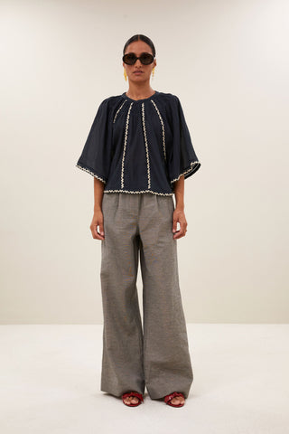 Blouse Emmi brodé Charcoal