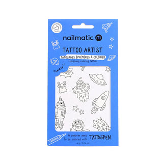 Tatouages à colorier - Tattoo Artist Galaxy nailmatic coton en herbe