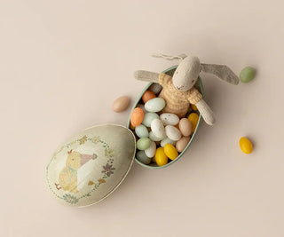 Oeuf de Pâques poussin Small maileg coton en herbe boîte métal rangement bonbons