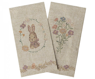 Serviettes de table Lapin de Pâques maileg coton en herbe