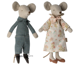 Grand-mère et grand-père souris maileg coton en herbe zoom