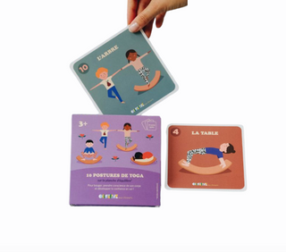 10 Cartes de Yoga Enfant observe montessori coton en herbe