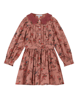 Robe col crochet, Orchid rose emile et ida coton en herbe