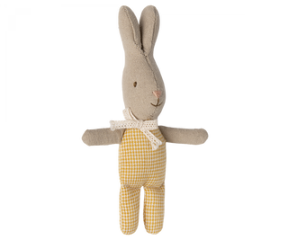 Lapin My Jaune à carreaux maileg coton en herbe