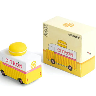 Food trucks Citron Macaron jouet en bois enfants Candylab coton en herbe