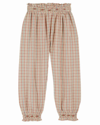 Pantalon carreau vanille meile et ida coton en herbe