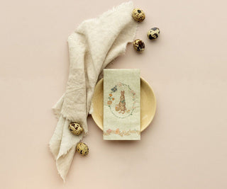Serviettes de table Lapin de Pâques maileg coton en herbe pâques