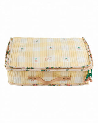 Valise grand format vichy jaune emile et ida coton en herbe