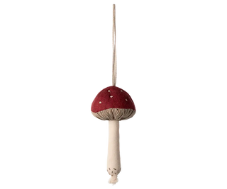 Ornement champignon rouge maileg coton en herbe