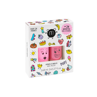 Coffret duo vernis + stickers pop nailmatic coton en herbe
