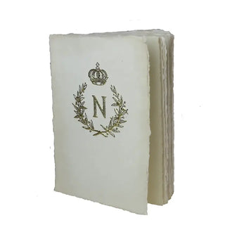 Carnet en papier parchemin motif Napoleon epigram coton en herbe