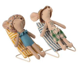 Lot de 2 chaises longues de plage souris