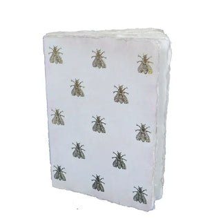 Carnet en papier parchemin motif Abeille epigram coton en herbe