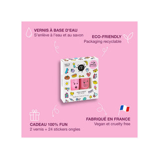 Coffret duo vernis + stickers pop nailmatic coton en herbe
