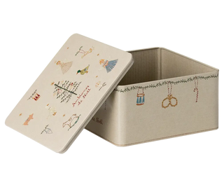 Boîtes en métal ambiance de Noël set 2 pièces maileg coton en herbe rangement enfants