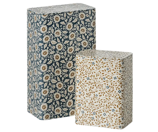 Boîte en métal fleurs 2 pièces rangement maileg coton en herbe