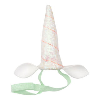 Déguisement de licorne ailée corne pailletée coton en herbe