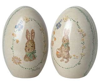 Oeuf de Pâques Lapin set de 2 maileg coton en herbe 