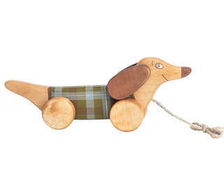 Pull Toy Dog chien saussice à tirer Friendly Toys Coton en Herbe