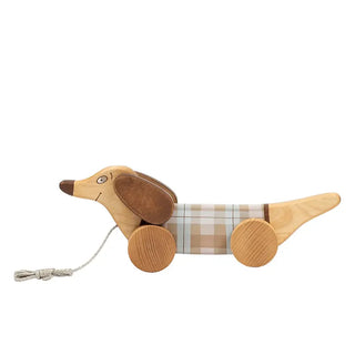 chien saucisse à tirer mobilité enfant Friendly Toys Coton en herbe