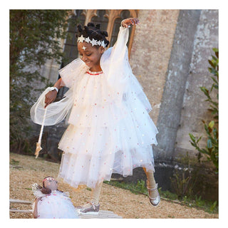 Déguisement d'ange en tulle à paillettes petite fille coton en herbe