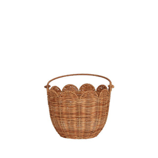 Panier en rotin tulipe avec anse natural enfants olli ella coton en herbe rangement