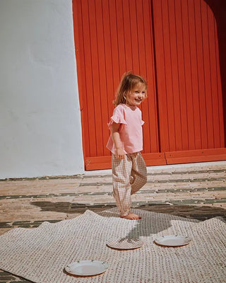 Pantalon carreau vanille meile et ida coton en herbe
